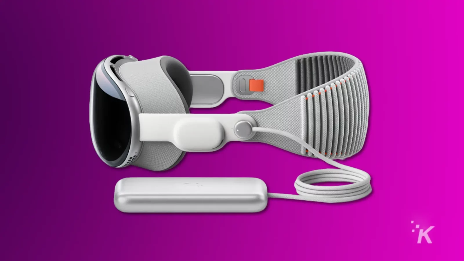 Apple Vision Pro kulaklıklar işyerini nasıl etkileyebilir? Render of the apple vision ar headset on a purple background