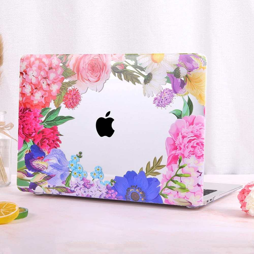 MacBook Pro 2019 13 inç için Redlai Renkli Çiçekler Kılıf