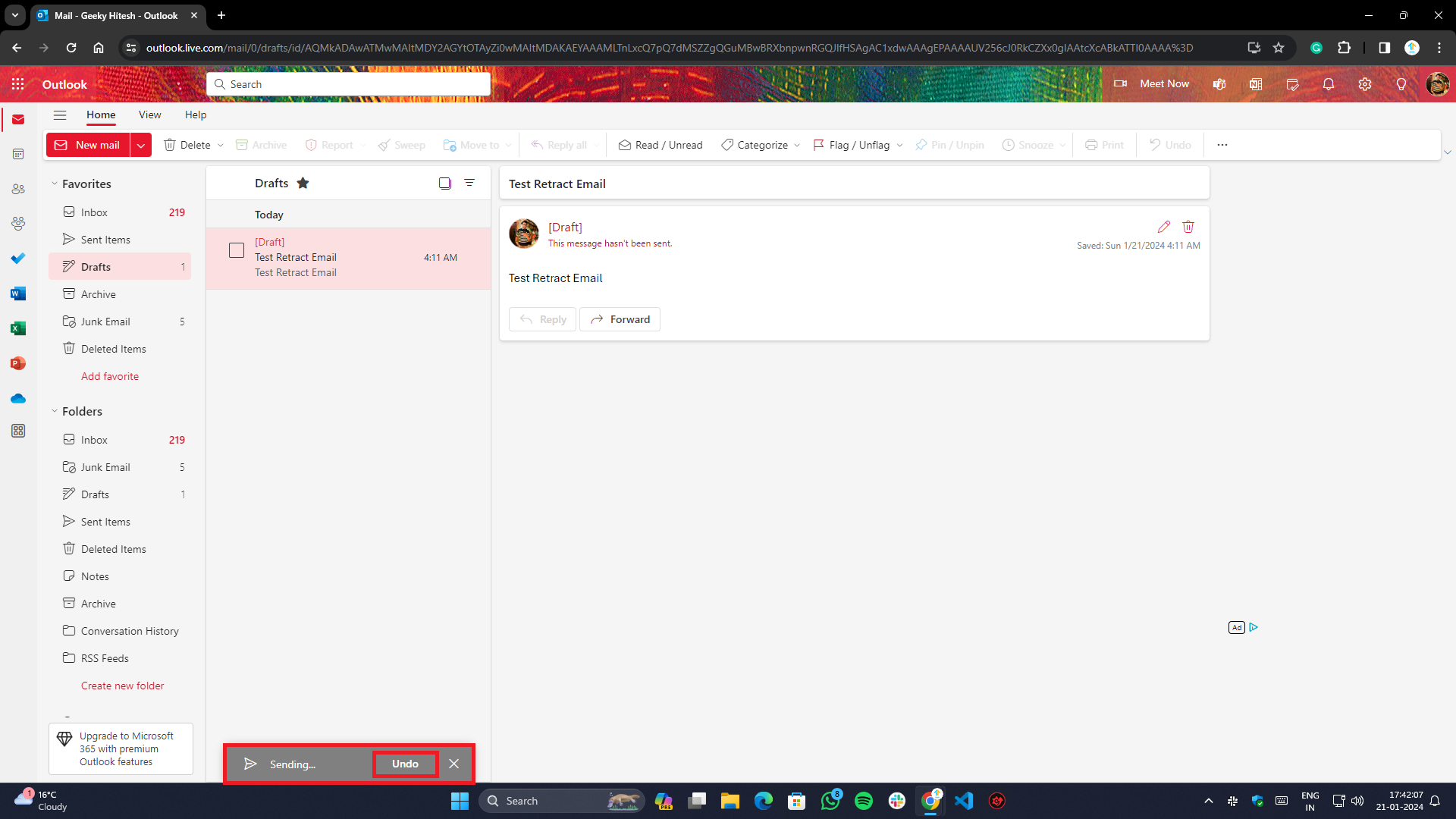 how to unsend email on outlook and gmail- undo send in outlook on the web