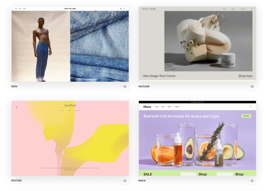 plantillas de tienda squarespace