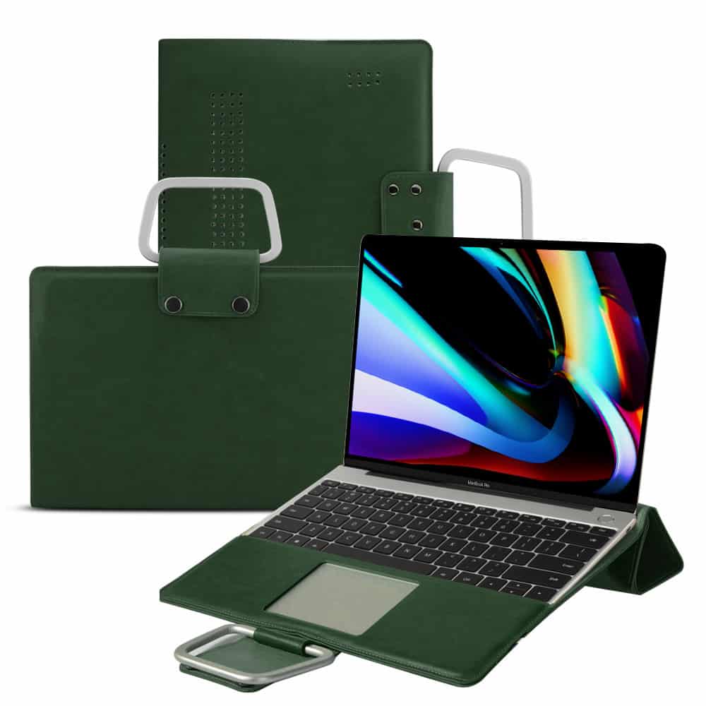 Esta é a capa multifuncional de couro PU para MacBook Pro de 16 polegadas.