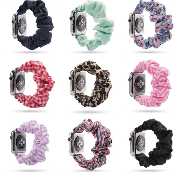 Bu, 44 mm ve 40 mm Apple Watch Series 5 için Fashion Scrunchie Band.