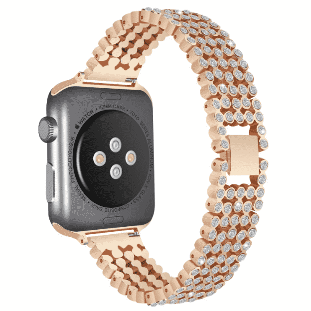 Bu, 44 mm ve 40 mm Apple Watch Series 5 için Crystal Diamond Band.
