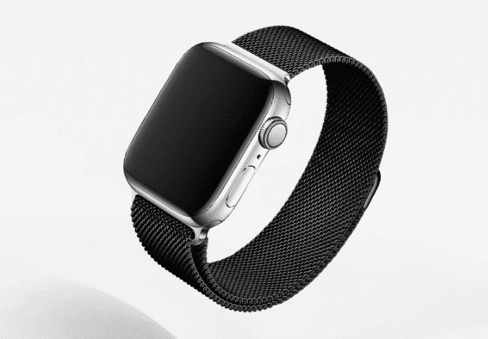 Bu, 44 mm ve 40 mm Apple Watch Series 5 için Black Loop Band.