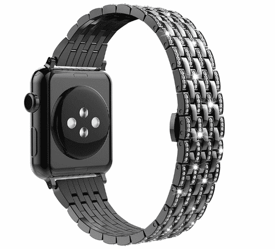 Bu, 44 mm ve 40 mm Apple Watch Series 5 için Lüks Elmas Kordondur.