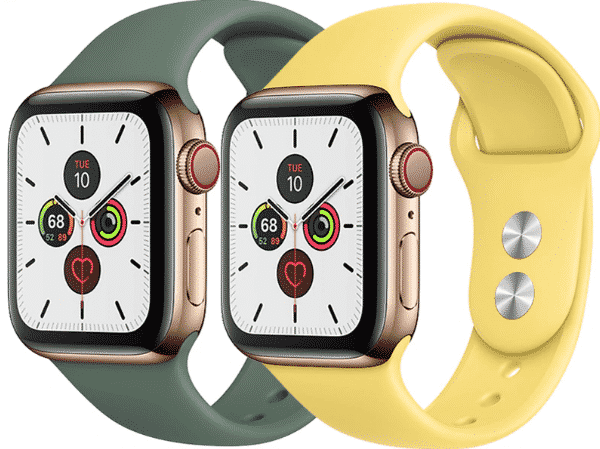 Bu, 44 mm ve 40 mm Apple Watch Series 5 için Yumuşak Silikon Kordondur.