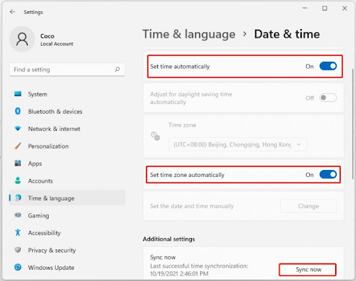 Set time zone automatically