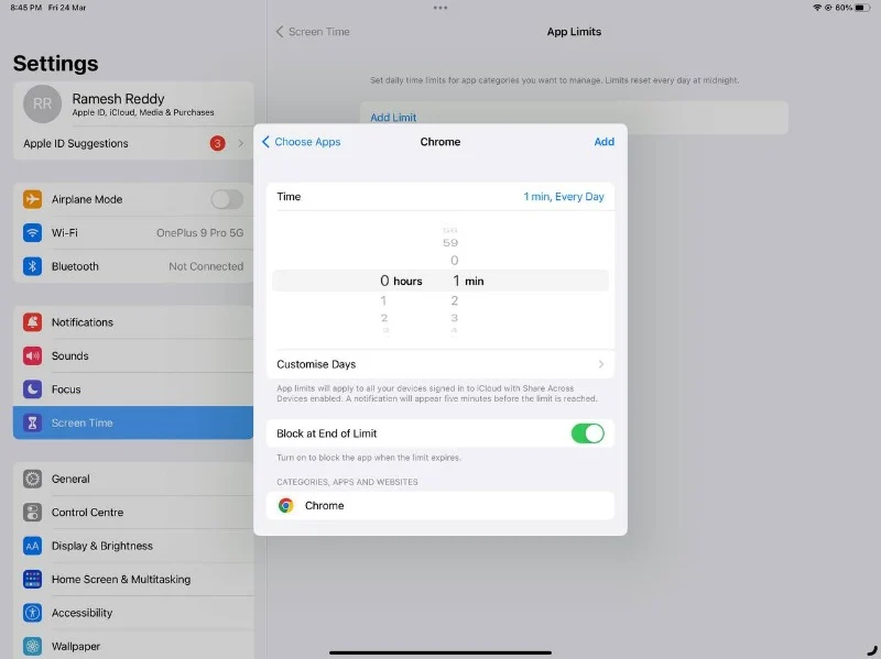 google chrome app limit