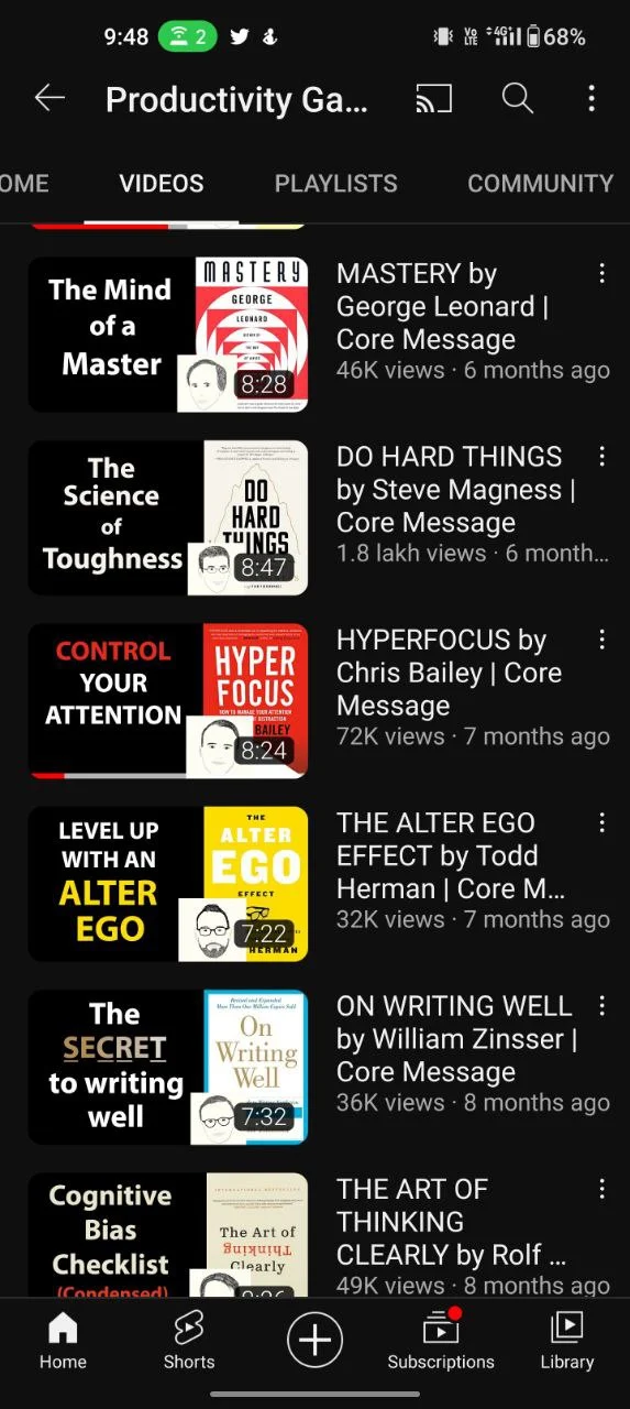 youtube app book summary channels