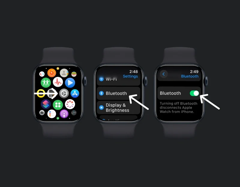 how to turn bluetooth on apple watch