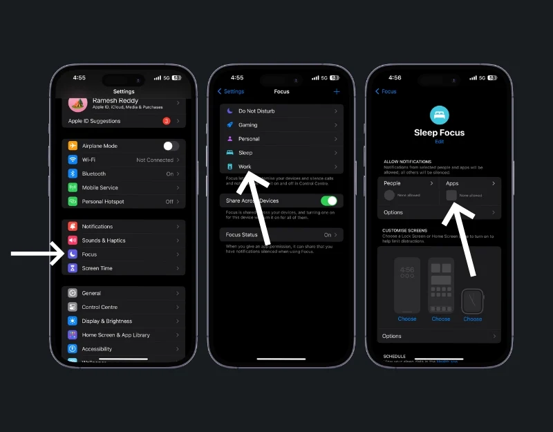 how to edit focus mode on iphone