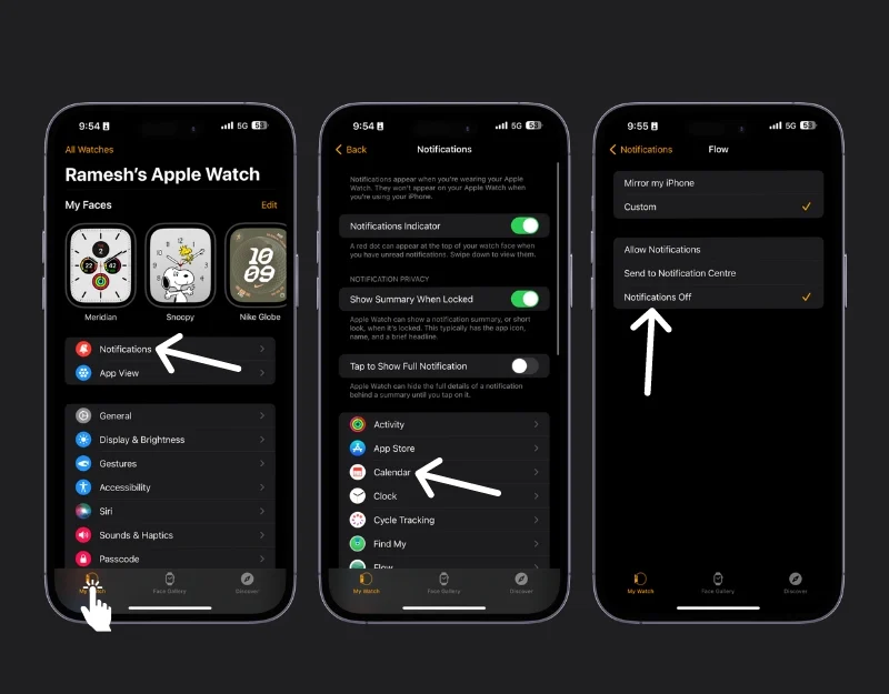 how to turn on notifications on apple watch