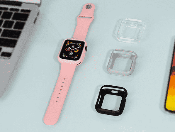 Questa è la custodia in silicone per paraurti per Apple Watch Series 5 da 44 mm e 40 mm.