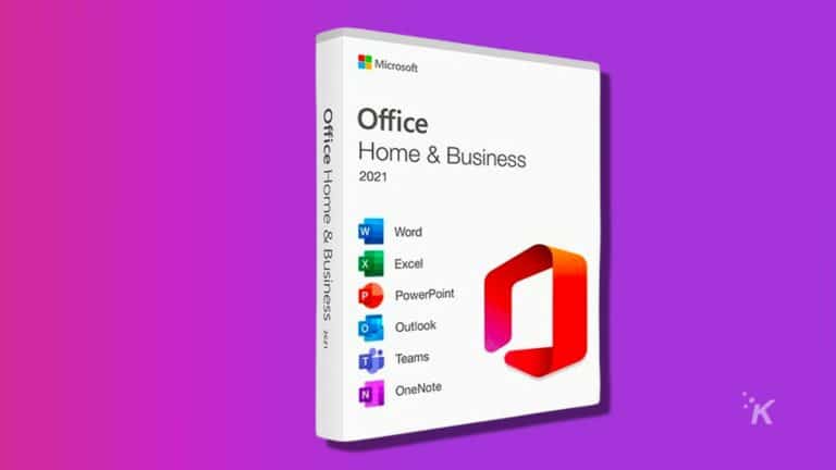Accès à vie à la boîte Microsoft Office sur fond violet