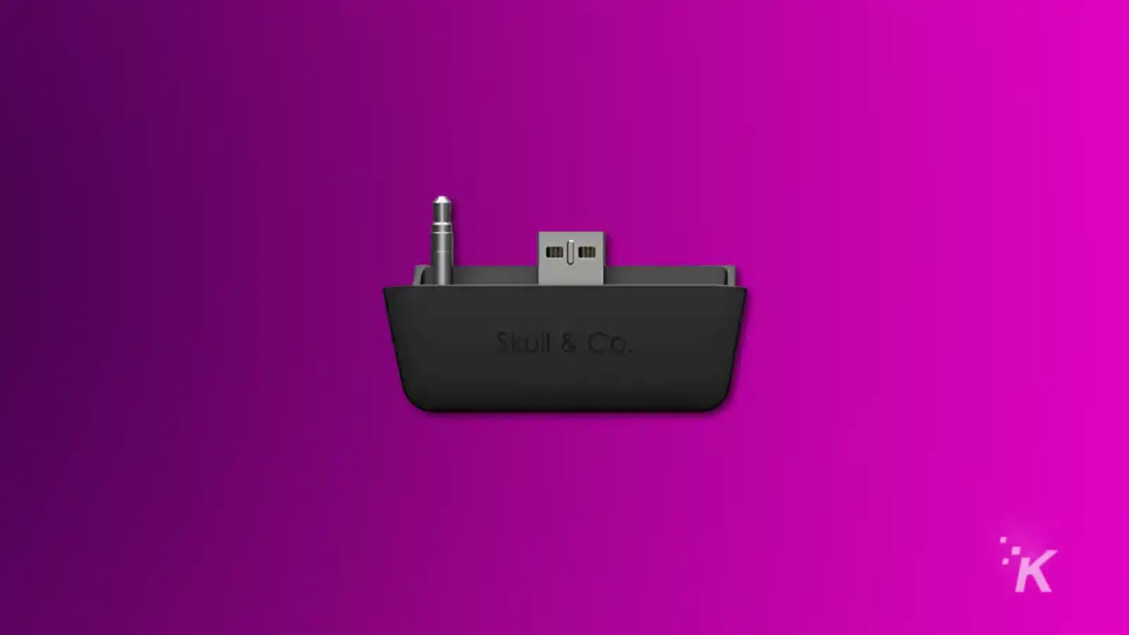 Xbox シリーズ X、S、または Xbox One で Airpods を使用する方法 Render of a bluetooth adapter to use airpods on xbox on a purple backround