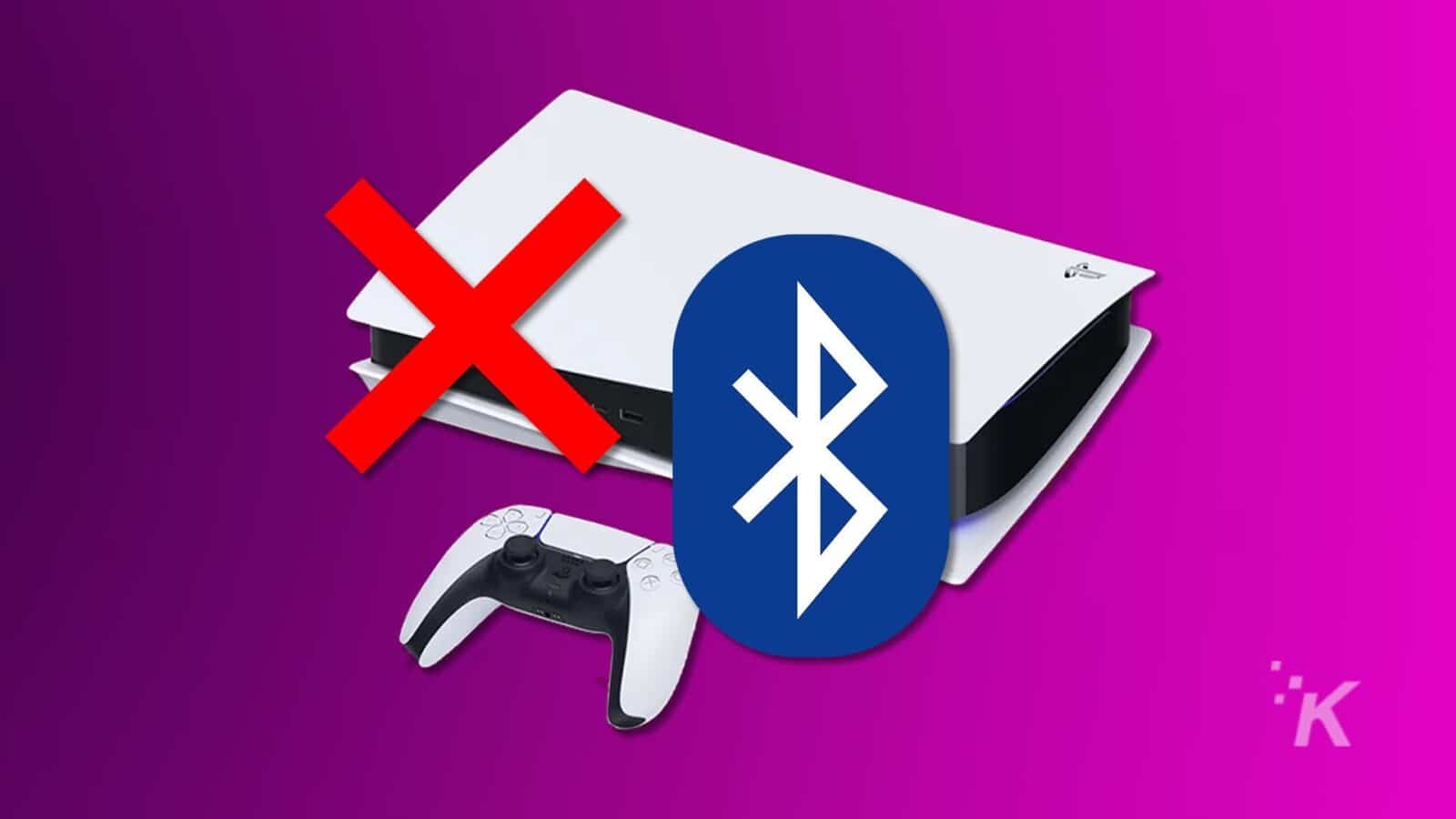 Ps5 mit Controller und Bluetooth-Symbol