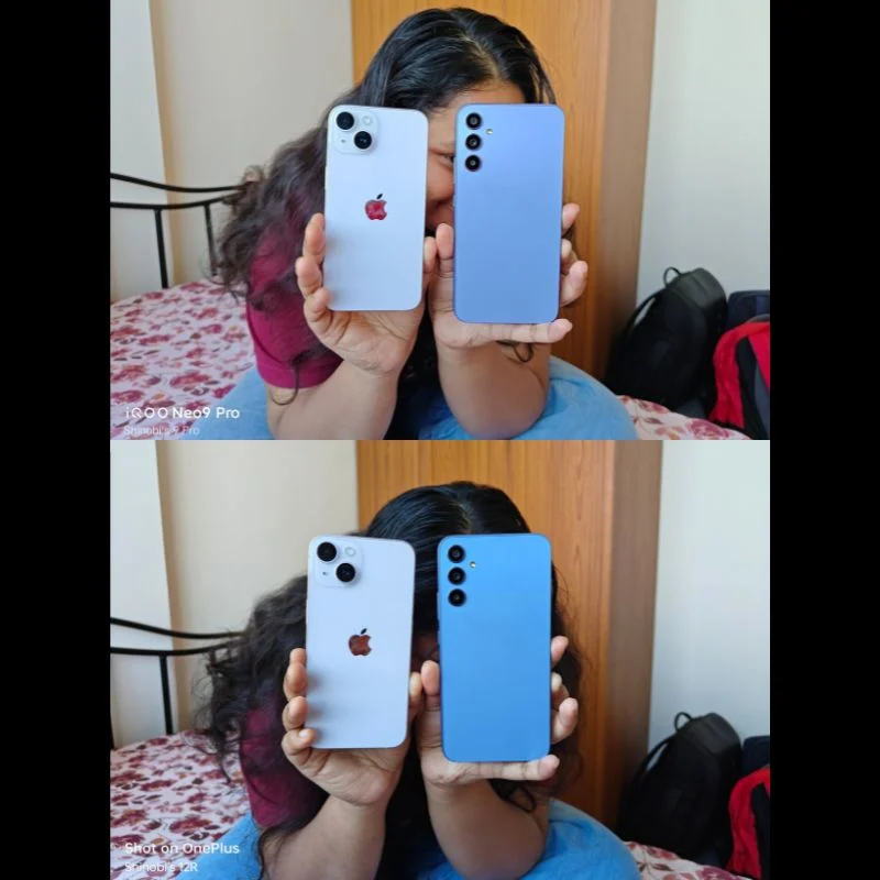 color accuracy of the two phone cameras