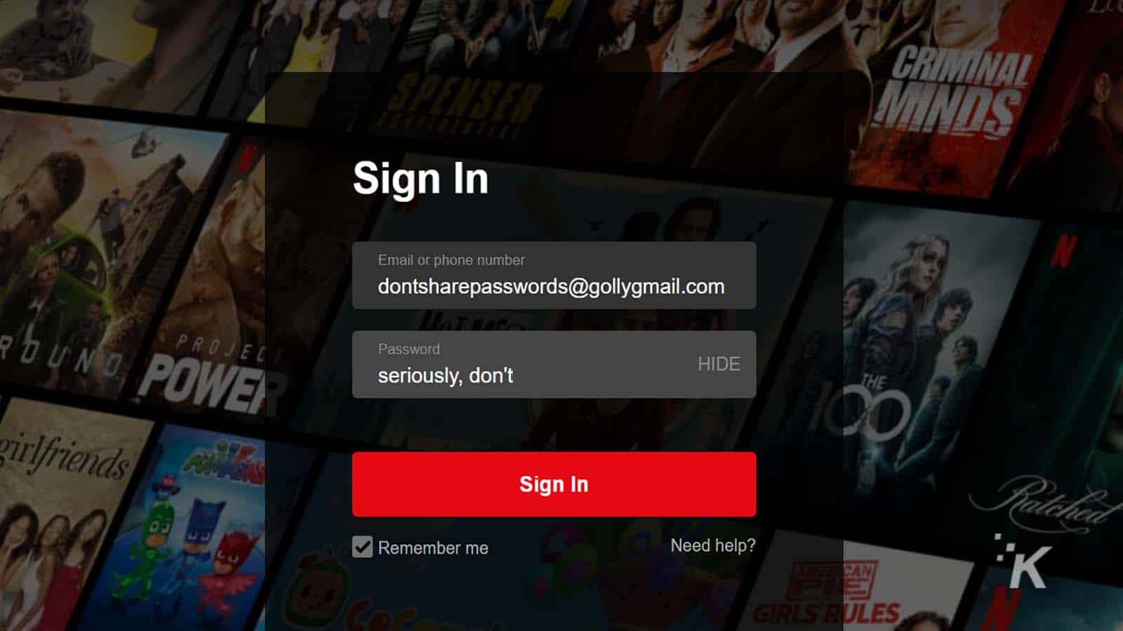 مشاركة كلمة المرور على netflix