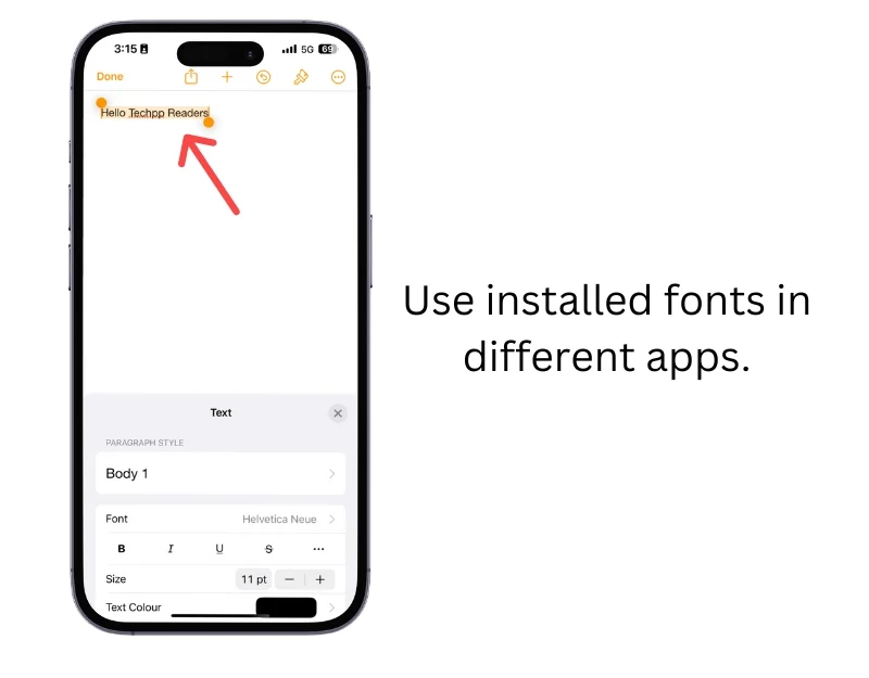 using downloaded font on apps