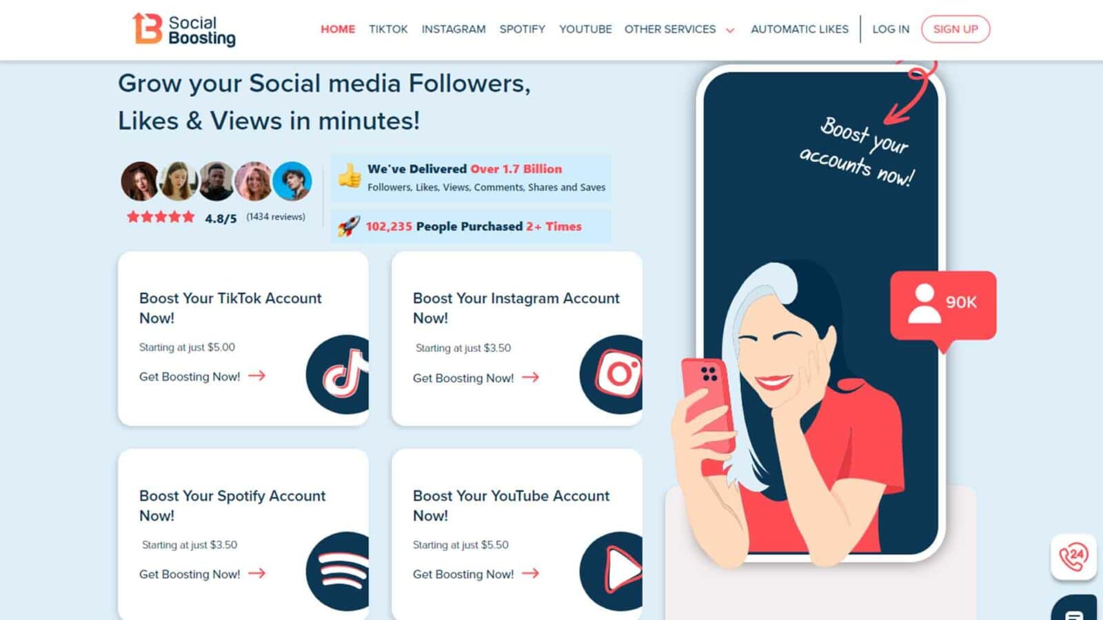 Вовлеченность развязана: руководство по покупке лайков в Instagram на 2024 год Bizztoid website showing how to get instagram likes.