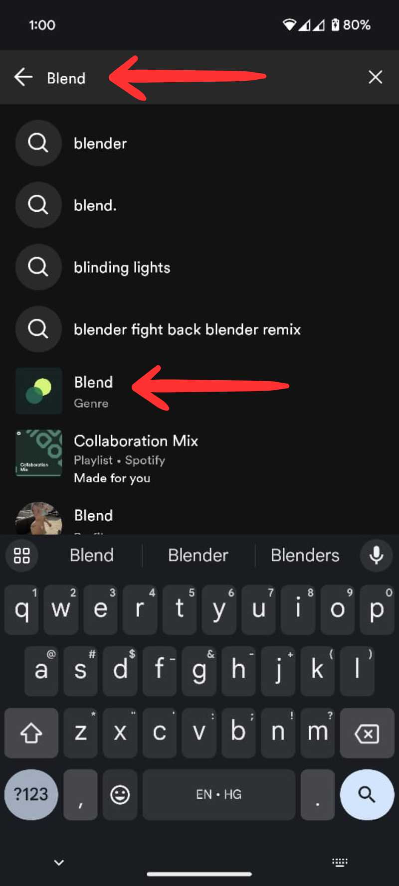 create spotify blend from search icon 2