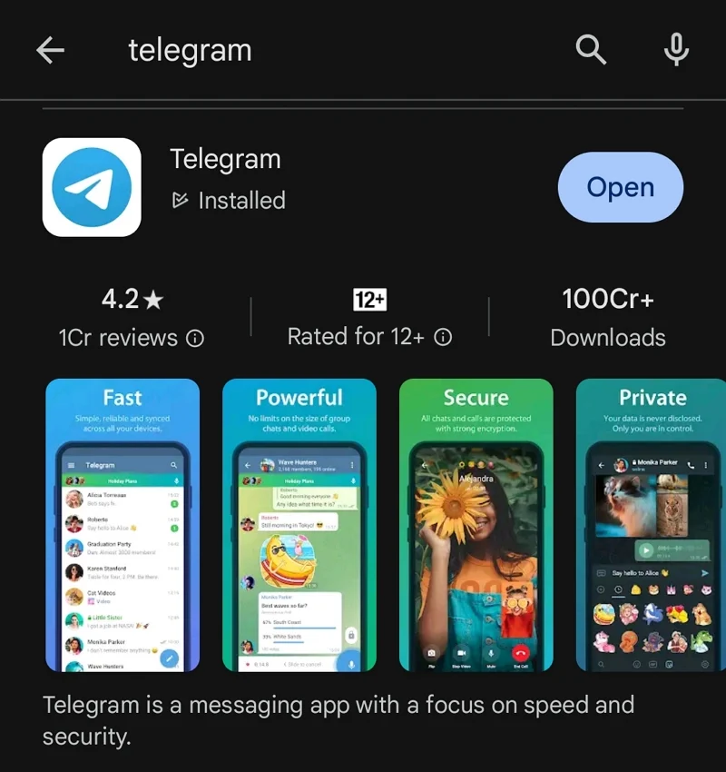 telegram on google play store