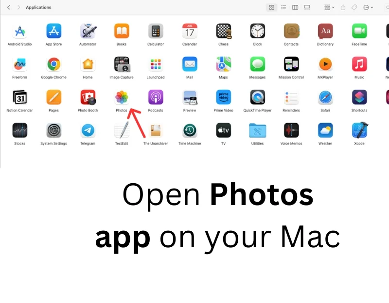 open photos app on your mac