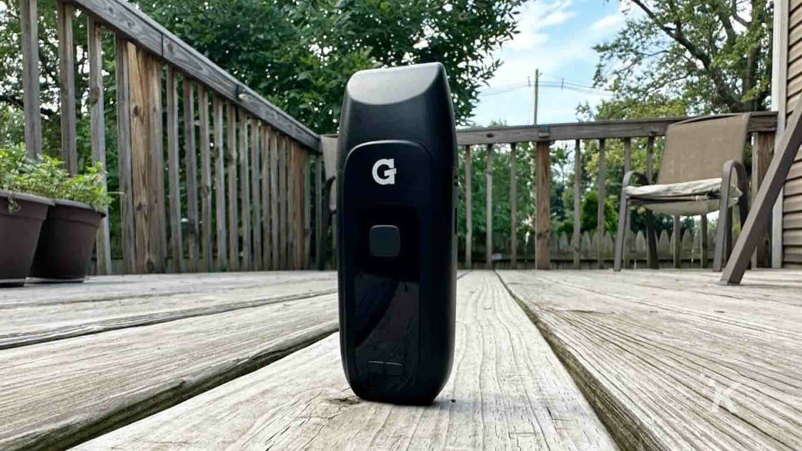 G pen vaporizer on deck.