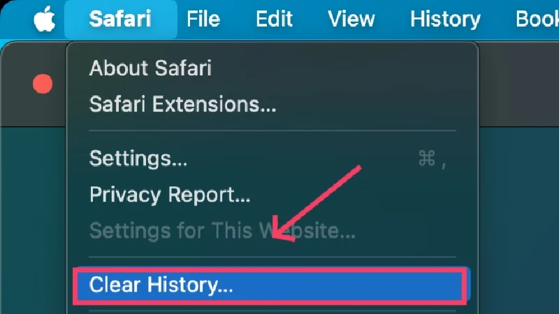 clear history in safari