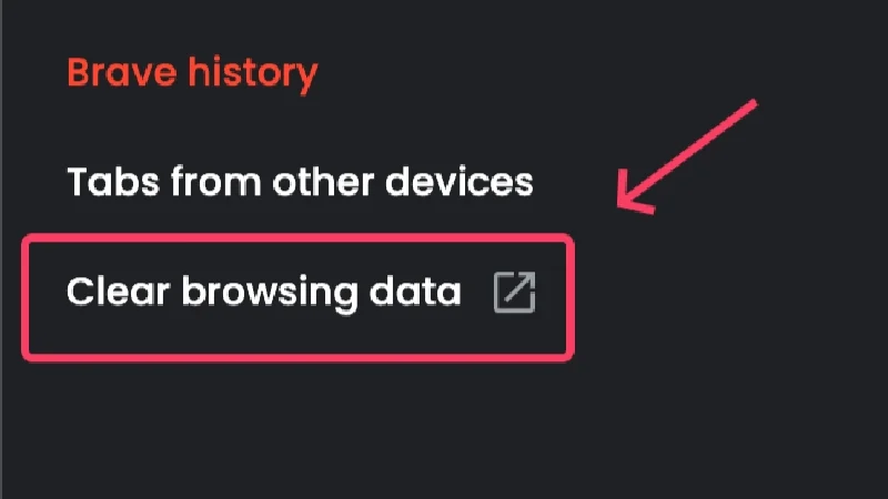 clear browsing data in brave