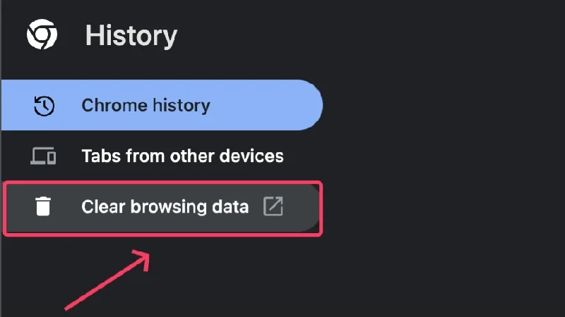 clear browsing data in chrome