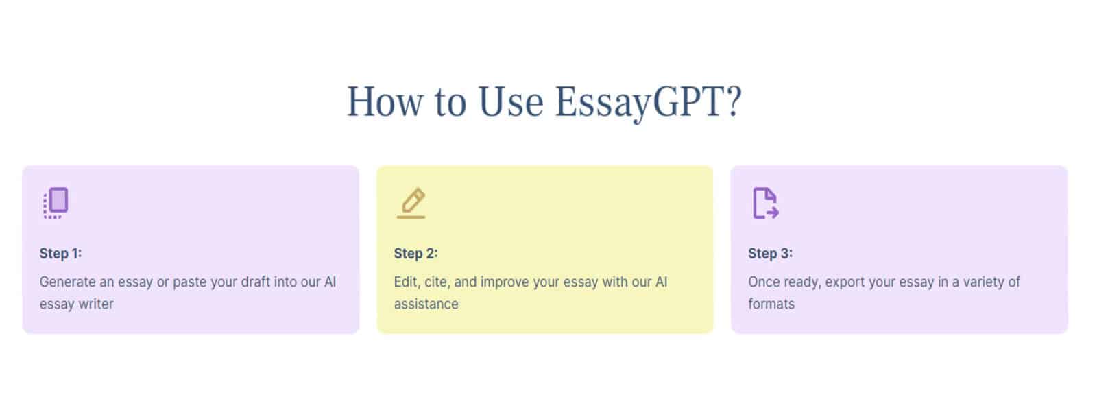 assessgpt は最も包括的な AI エッセイ執筆ソリューションです How to use essaygpt