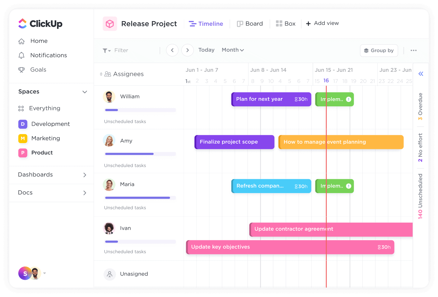 ClickUp 시간 관리 기능