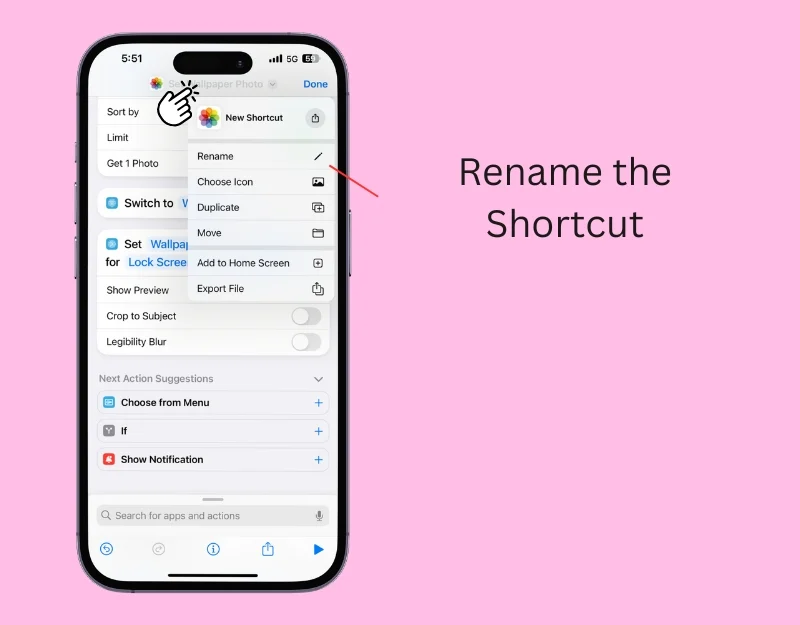 rename shortcut