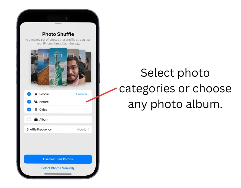 select photos in the photo shuffle option