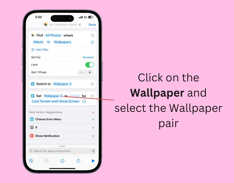 3 ways to automatically change wallpapers on iphone - select the wallpaper pair