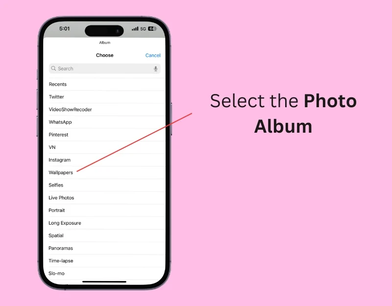 select photo album