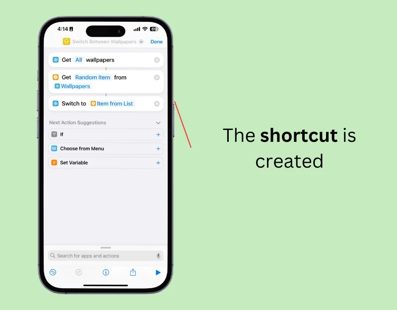 shortcut is created