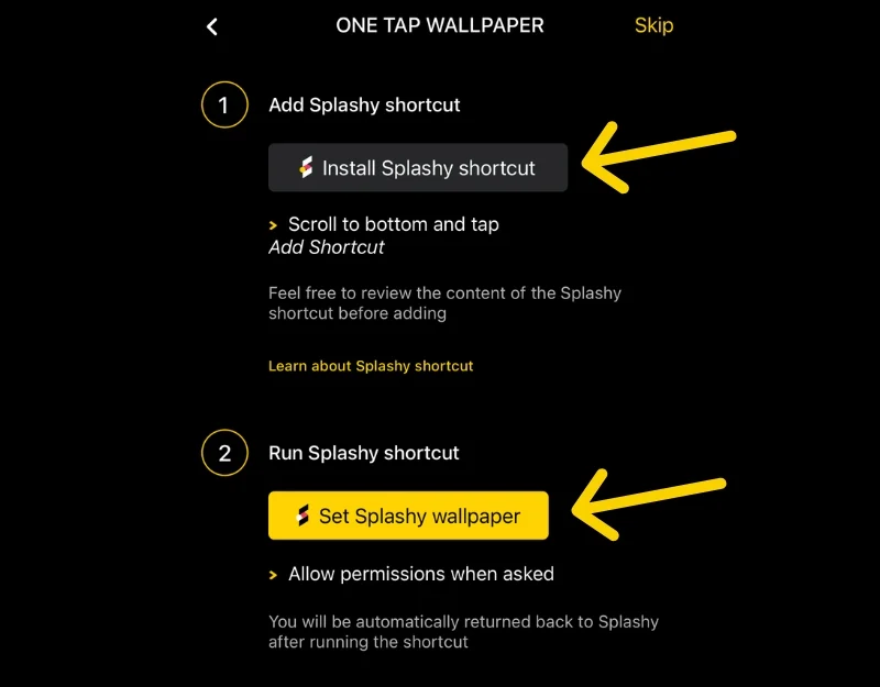 wallpaper app shortcut