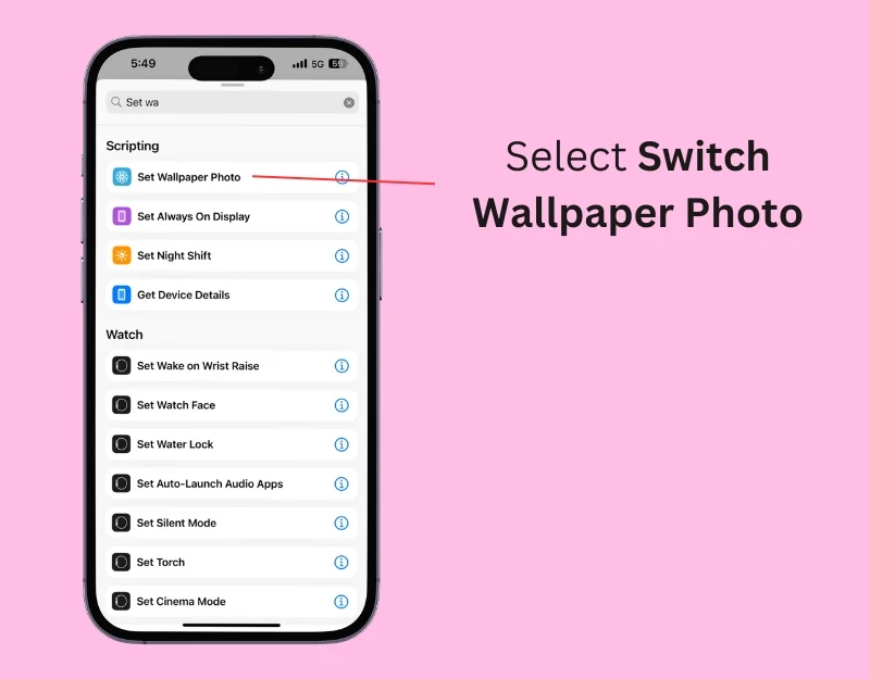 select switch wallpaper photo