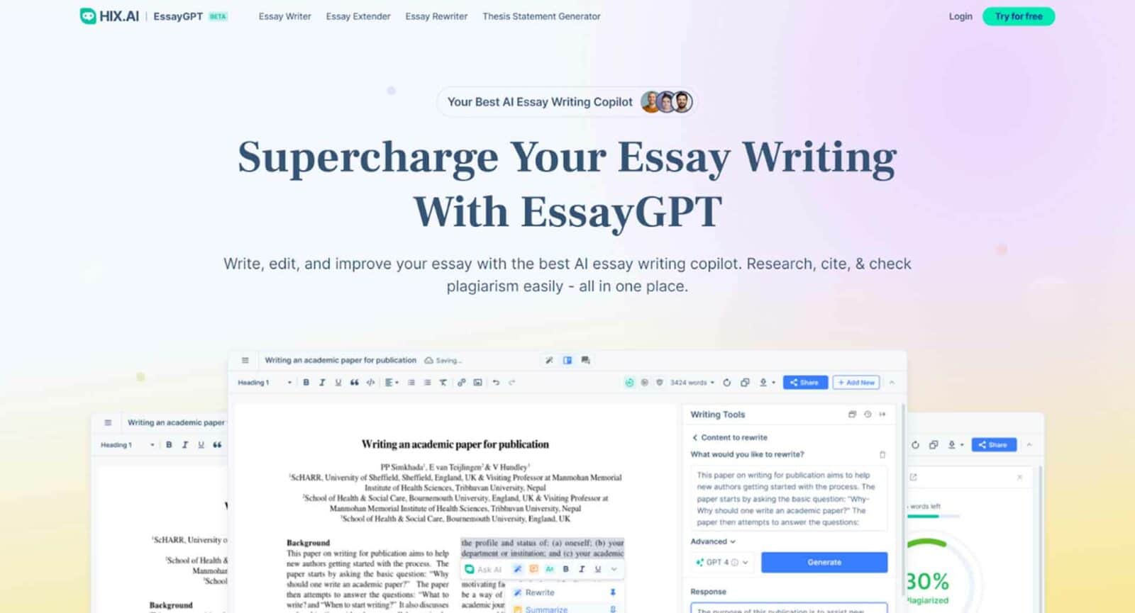 Essaygpt homepage