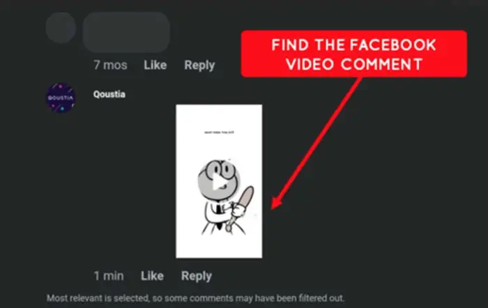 Localiza el comentario del vídeo.