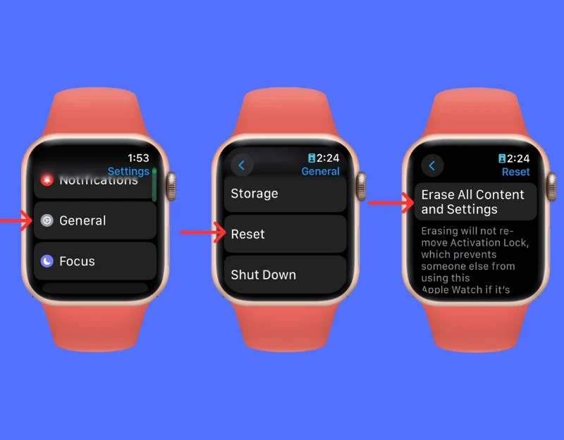 reset apple watch