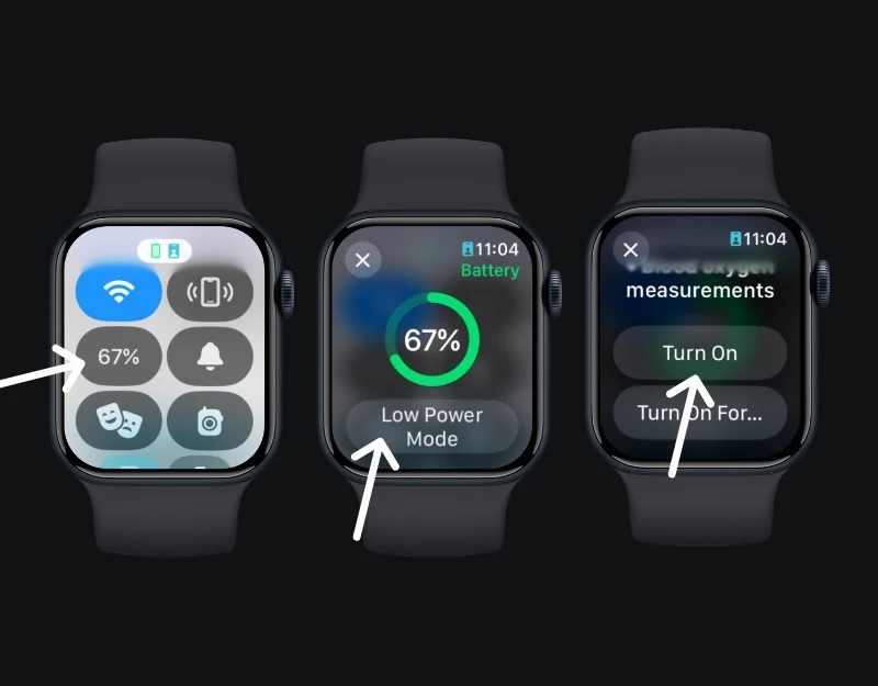 how to turn on low power mode on apple watch