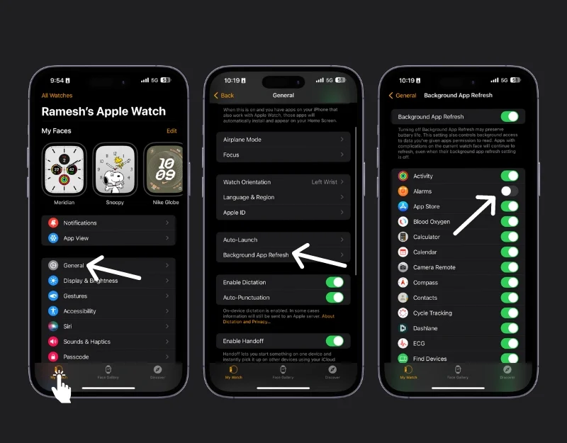 stop background refresh on apple watch