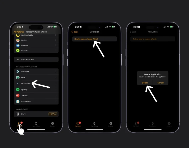 how to delete apple watch apps on your iphone