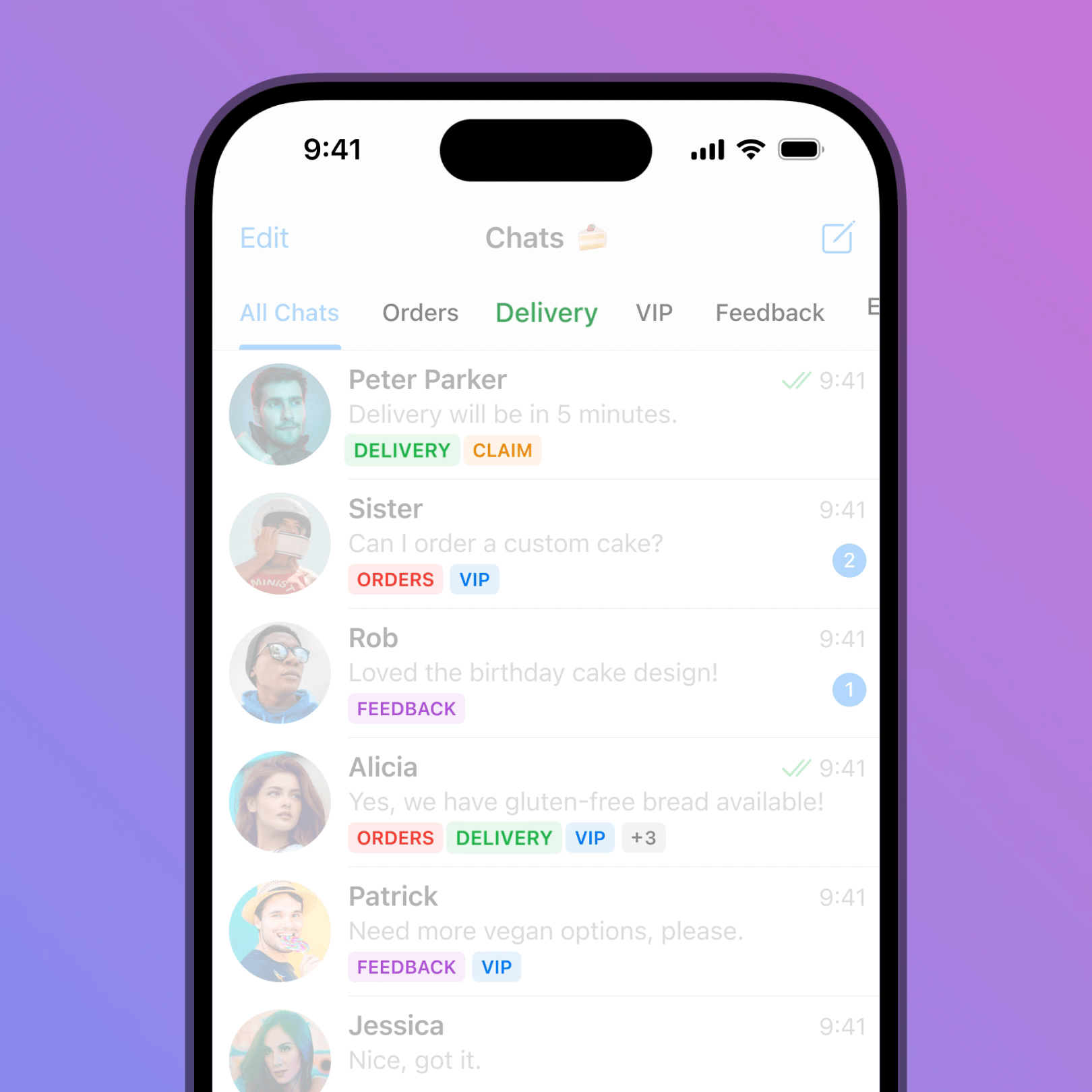 Telegram Business: etichete pentru grupuri