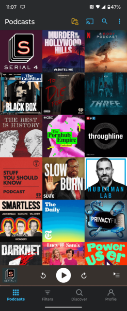 Liste des podcasts Pocket Casts