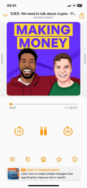 Подкаст Making Money открыт в приложении подкастов Overcast для iOS