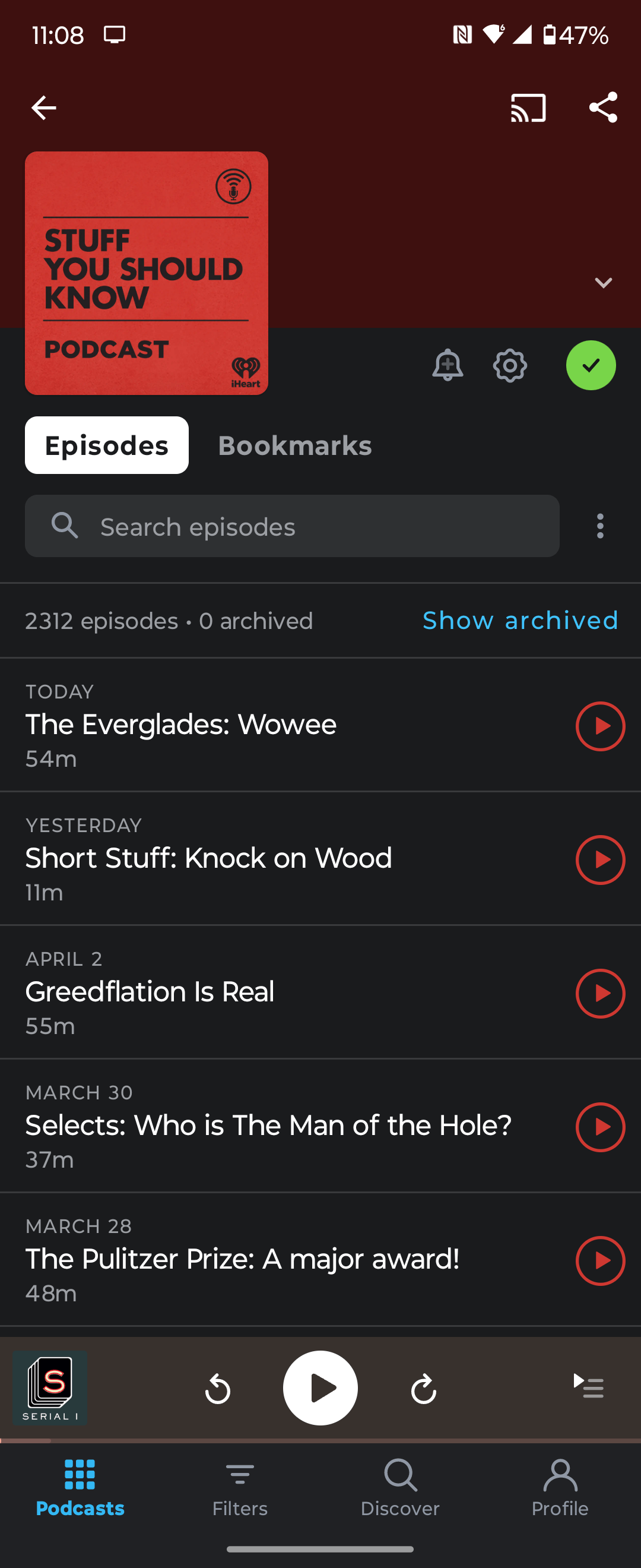 Episode Pertunjukan Pocket Casts